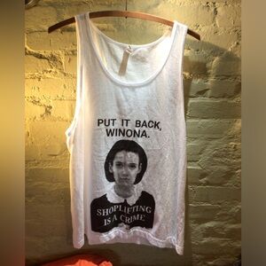 NEW! Los Angeles Apparel White Graphic Tank Top Put It Back' Slogan